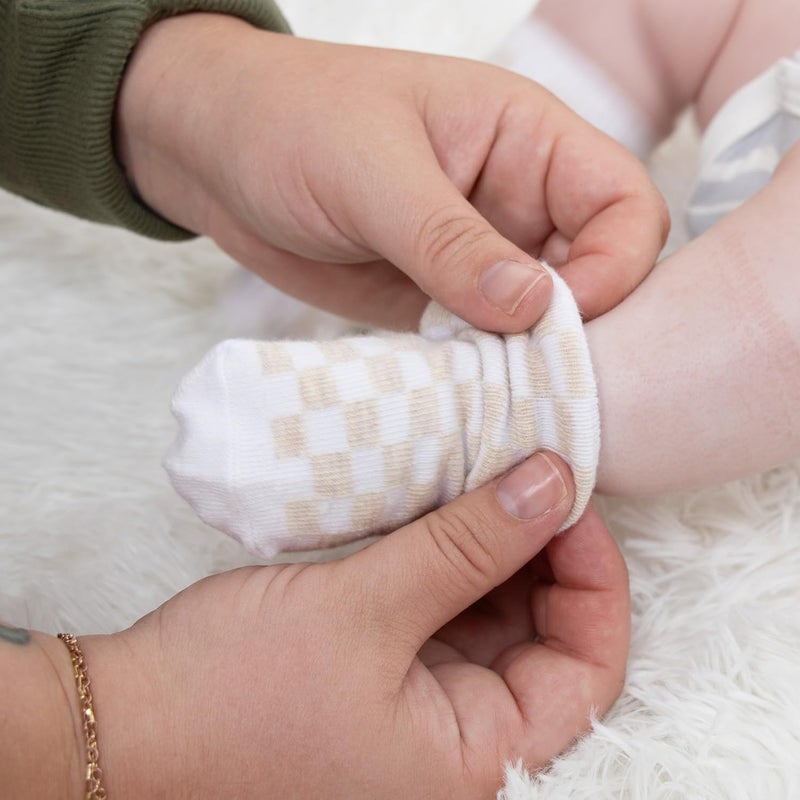 The Peanut Shell Organic Baby Unisex Socks 0-24 Months Set of 12 Non-Slip Grip Soft Cotton Newborn & Toddler Socks - Gray Mint - Image 4